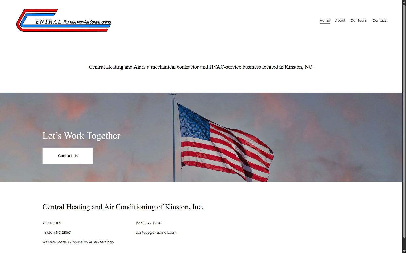 Central Heating and Air website